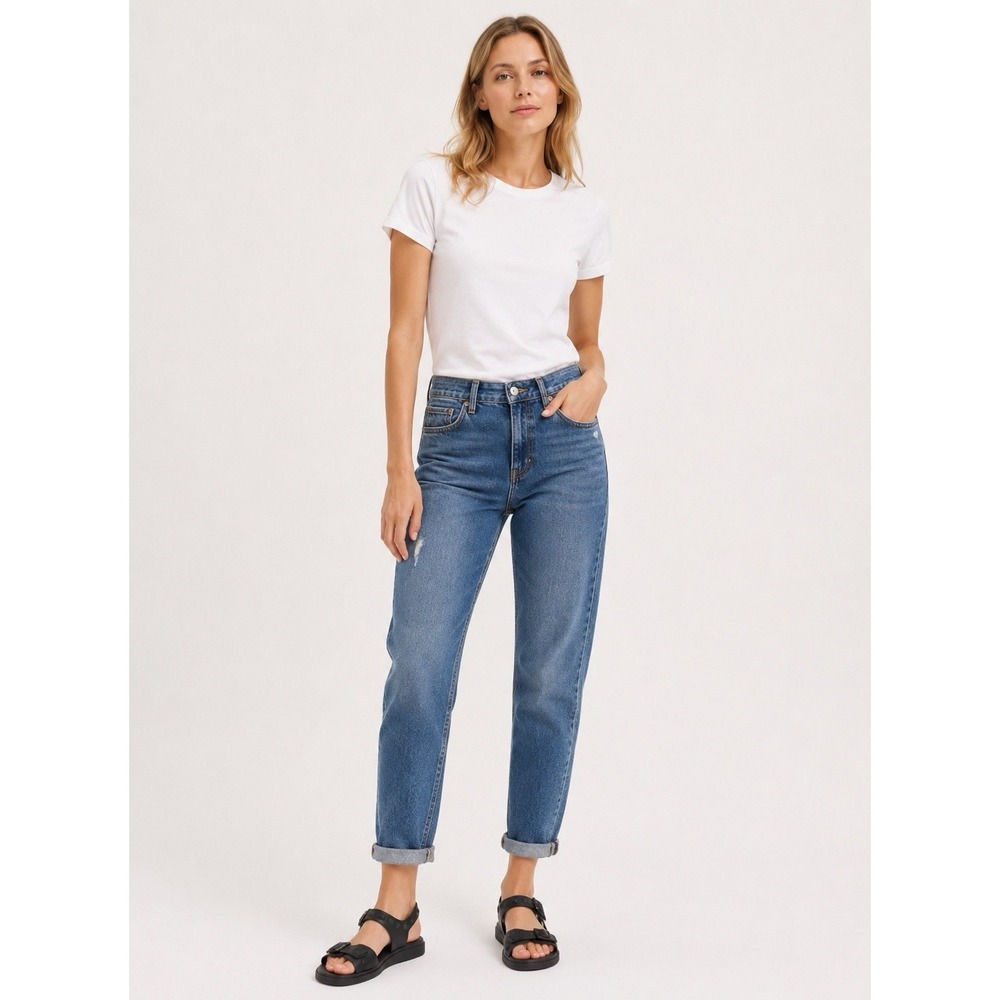 J Crew Slim Boyfriend Jeans Women 26 Blue High Rise Straight Everyday